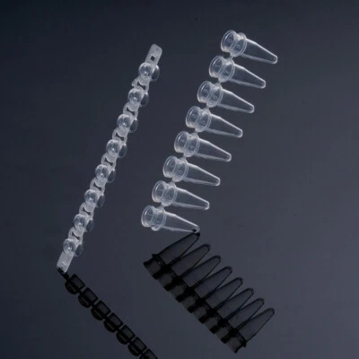 Biologix 0.2ml, 8-strip PCR Tubes with Caps, Clear, 125/Pack, 1250/Case