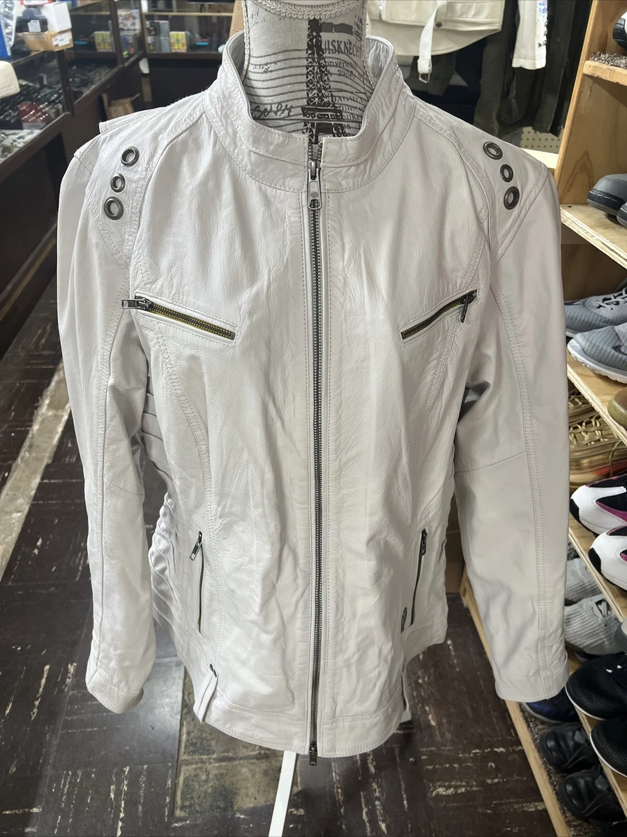Harley Davidson Jacket Womens Leather White Magnolia Size 2W 97006 14VW HD Iron