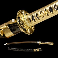 30'' Gold Dragon 1095 Steel Wakizashi Handmade Japanese Samurai Katana Sword
