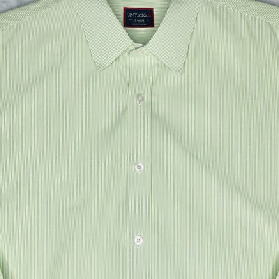 green pinstripe dress shirt Men's Pistachio/White Striped Dress Shirt by Ethan Galvan – EthanGalvan main image 1