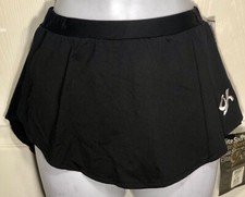 GK ELITE ICE SKATE ADULT SMALL BLACK MICROFIBER FLAT PULL-ON SKIRT Sz AS NWT 