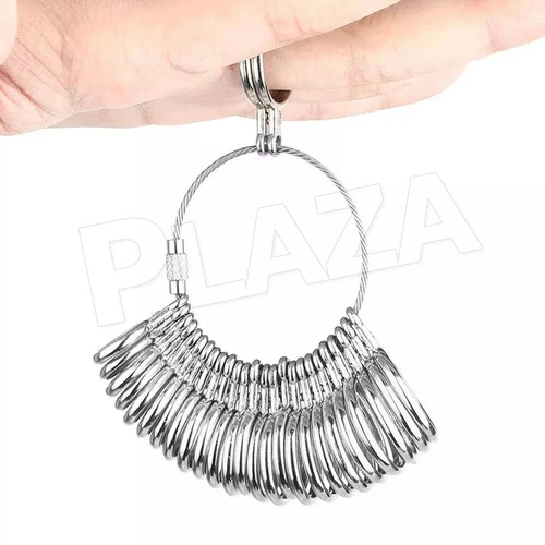 Silver Ring Sizer Size Gauge Tool Finger Measuring Stick Metal Ring Mandrel Set - Picture 7 of 9