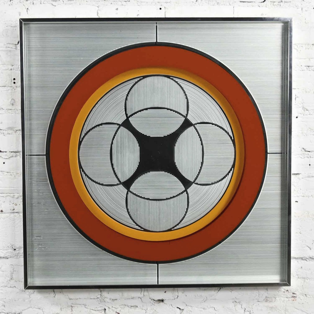 Vintage Modern Mod Op Art or Pop Art Mirror by Greg Copeland Style
