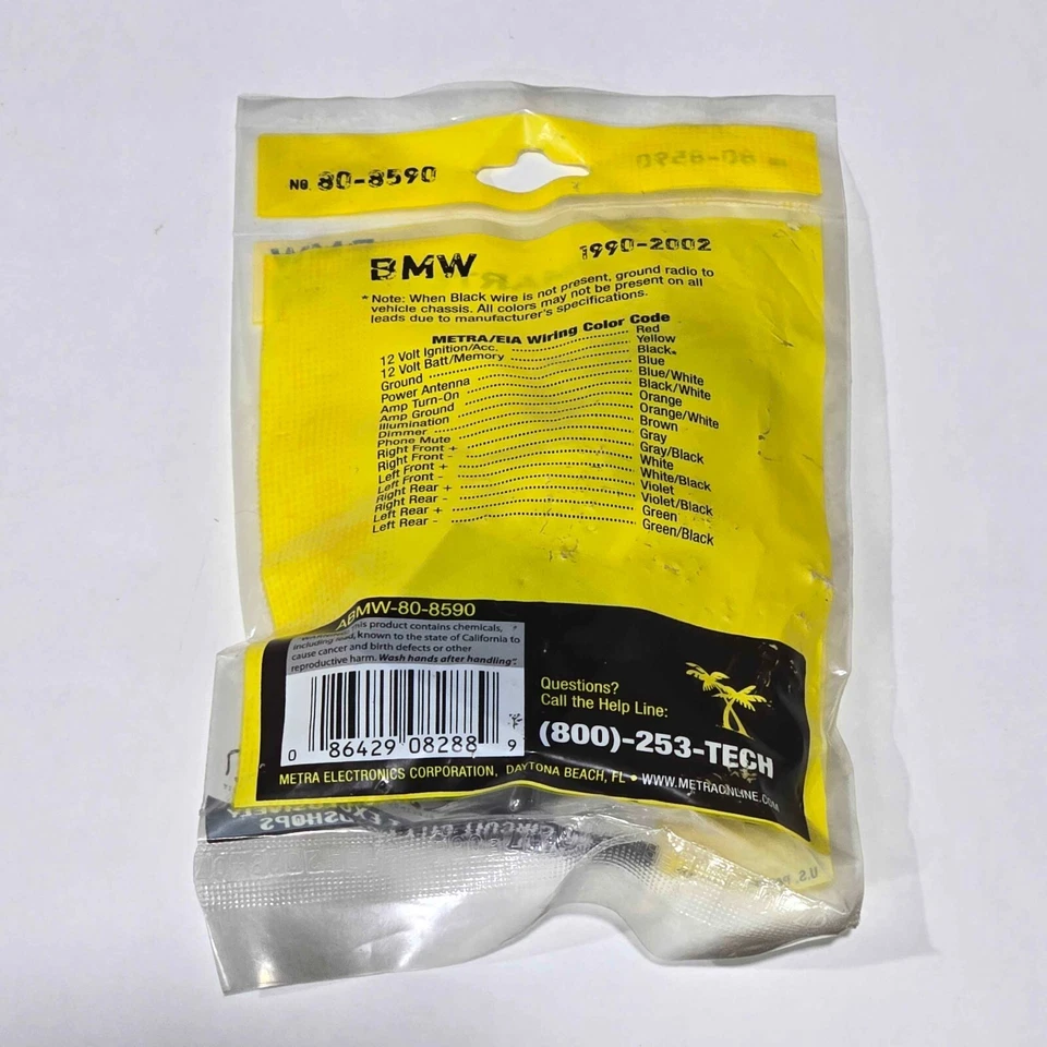 METRA 80-8590 STEREO WIRING HARNESS FOR SELECT 1991-2006 BMW MODELS - Image 4 of 4