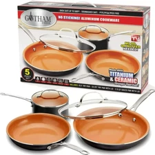 5 Piece Cookware Set Nonstick Ceramic Pots and Pans Set, PFOE Free