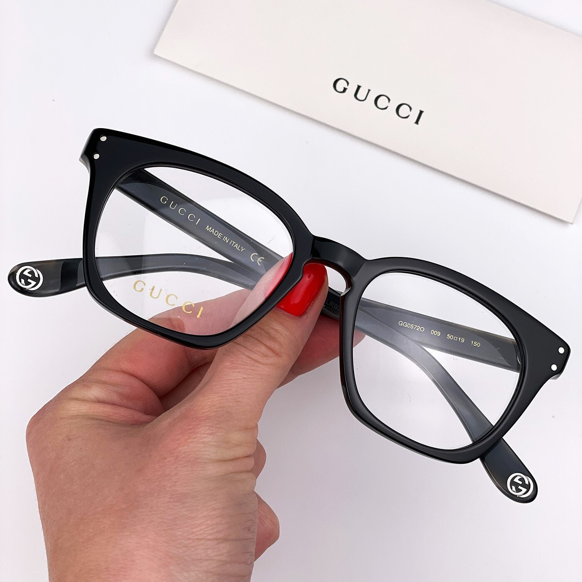 Gucci Gg0572o 009 Black Demo Lens Men display picture 1