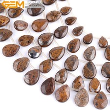 Teardrop Natural Brown Bronzite Gemstone Loose Beads Jewelry Making Strand 15"