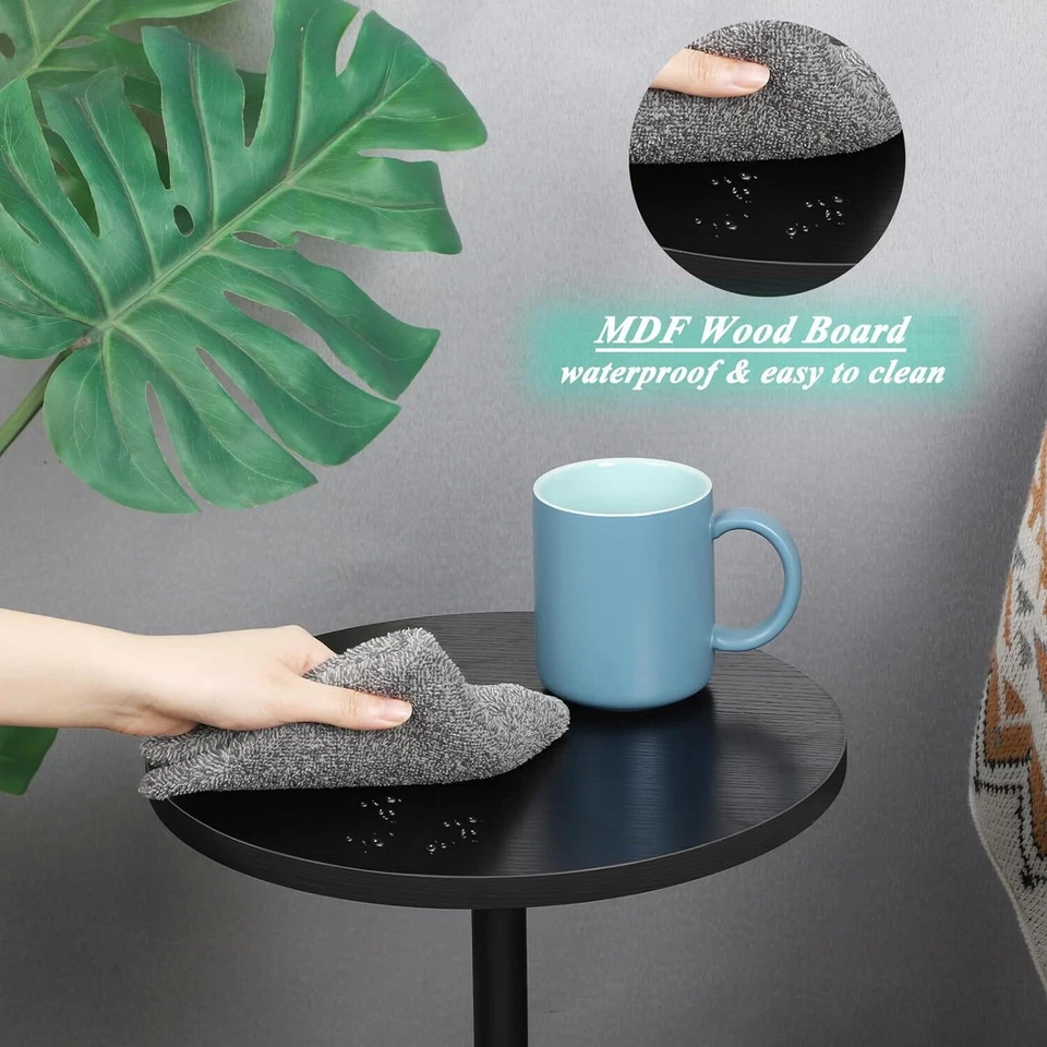 Small Round End Table Pedestal Table Drink Table for Sofa Couch Chair Patio - Image 4 of 4