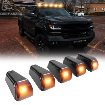 5Pcs 12LED Truck Wireless Solar Powered Cab Roof Lights For Chevrolet Silverado