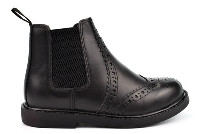 Jungen Leder Schulstiefel Jungen Brogue Boots Stiefeletten Schlupfstiefel Chelsea Boots