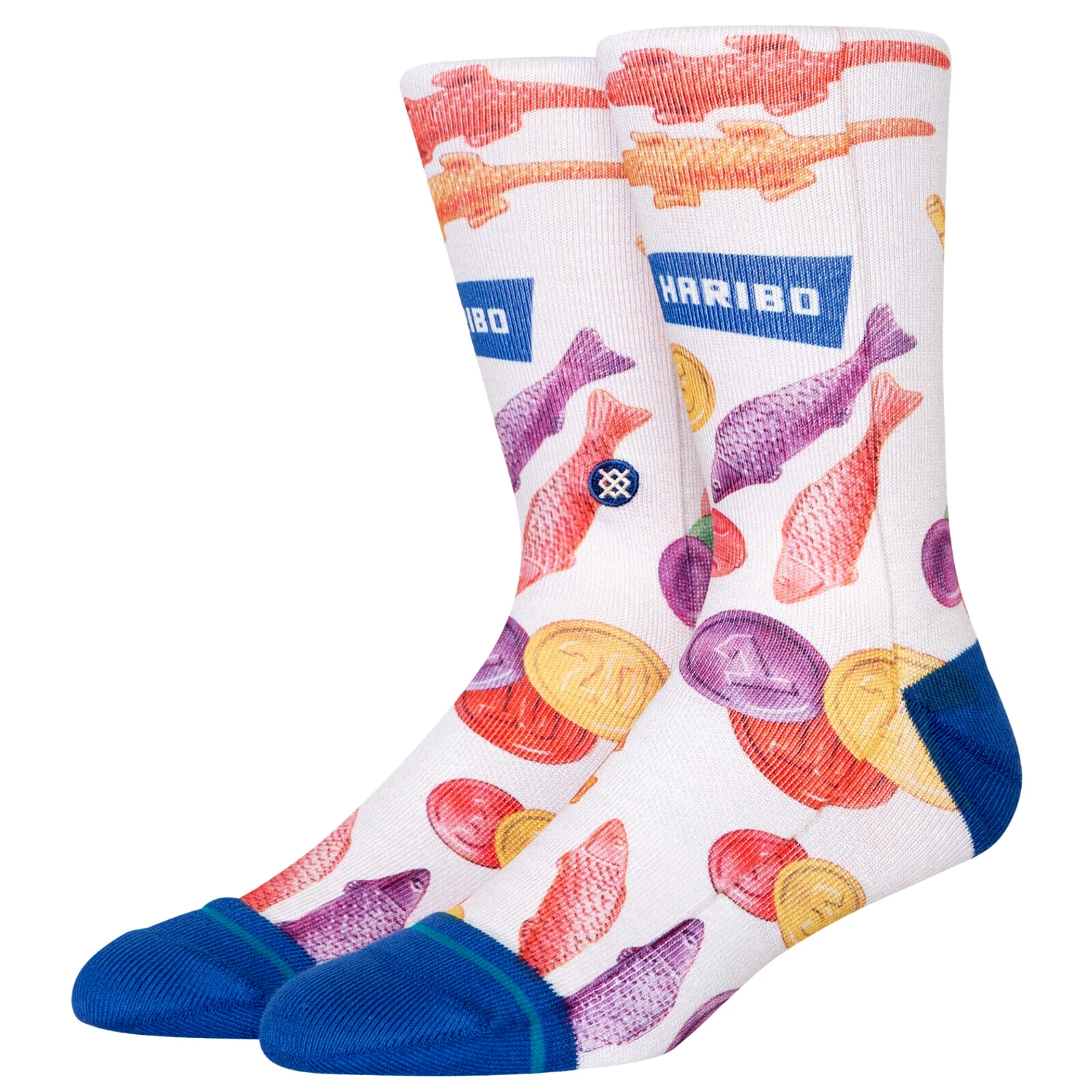 STANCE x Haribo Gummie Crew Socks sz L Large (9-13) White Multi-Colored