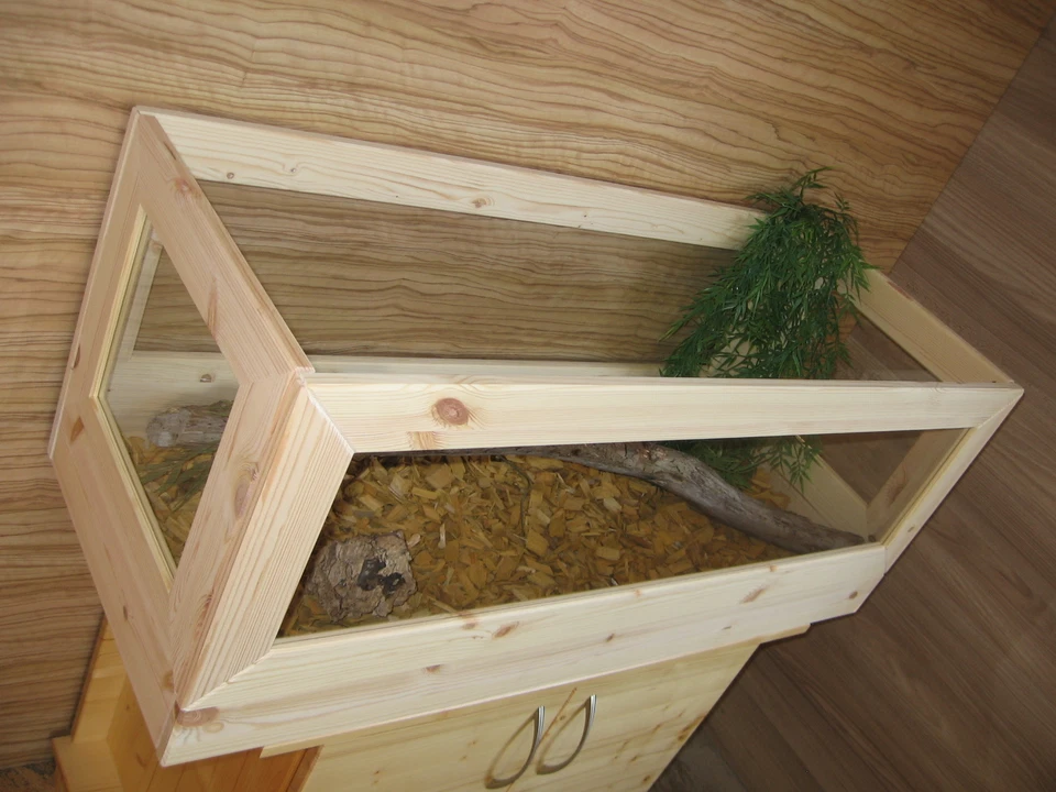 TISCHLEREI-ANKER Schildkröten Terrarium 100*39*40cm aus Holz, Landschildkröten, Mäuse, Terrarien