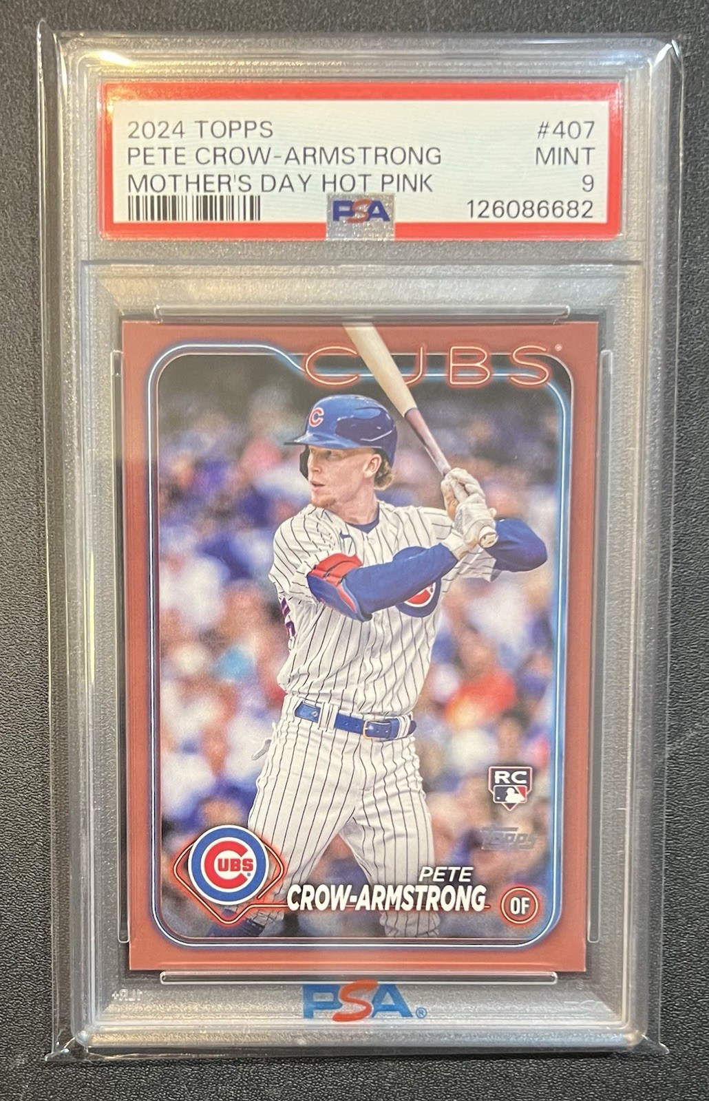 2024 Topps Mother’s Day Pink 39/50 #407 Pete Crow-Armstrong RC PSA 9