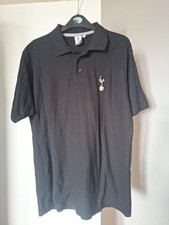 Mens Black Tottenham Hotspur Polo Shirt Size L