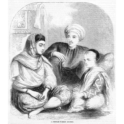 ALGERIEN Familie Medeah, Algier - antiker Druck 1858