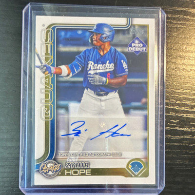 Topps Pro Debut Zyhir Hope Rookie Auto #PD-139 Rancho Cucamonga Quakes 2025