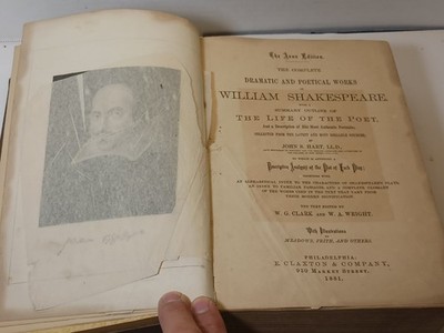 Antique 1881 Shakespeare Complete Works Avon Edition Illustrated Large