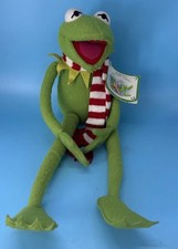 Vintage Muppets Kermit The Frog 20" Plush w/ Scarf Jim Henson 1980s Eden Toys