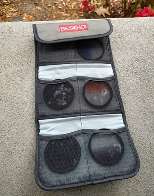 BESCHOI Gray Nylon Filter Case with Accessory Compartments for Camera Filters
