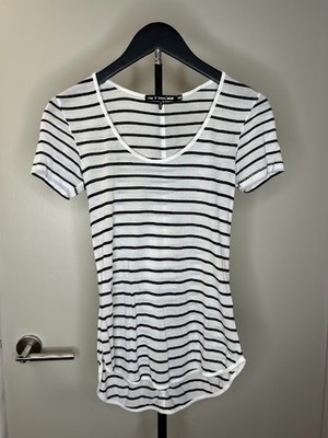 NWOT Womens Size XXS Rag & Bone White & Black Striped Shirt