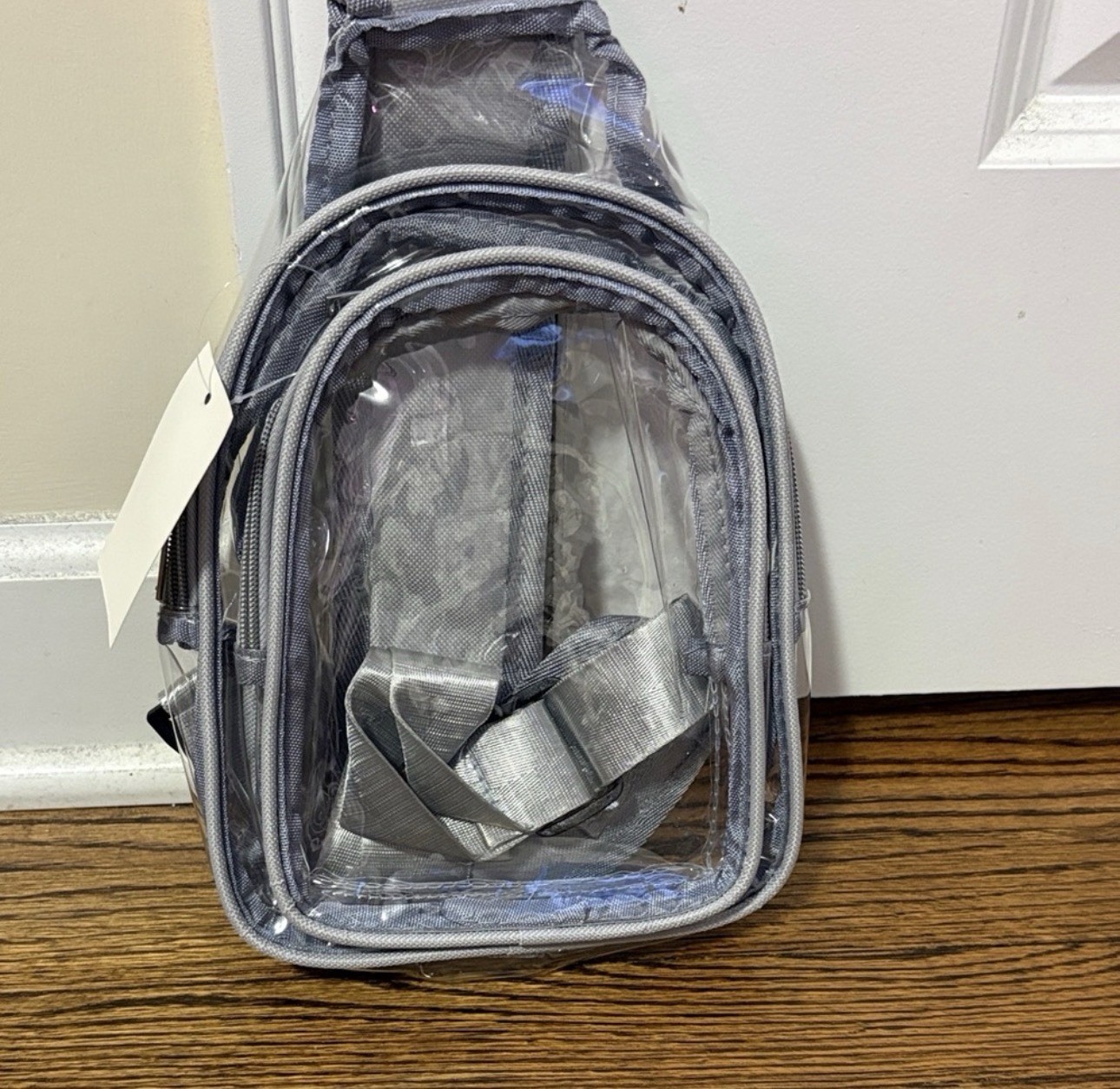 Gray Trim Adjustable Shoulder Strap Sling Style School
