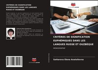 Sattarova Elena Anatolievna | CritÈRes De Signification EuphÉMiques Dans Les...