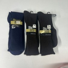 K-Mart Mens Crew Socks Vintage Orlon Acrylic Nylon 3 Pairs Size 10-13 Blue Brown