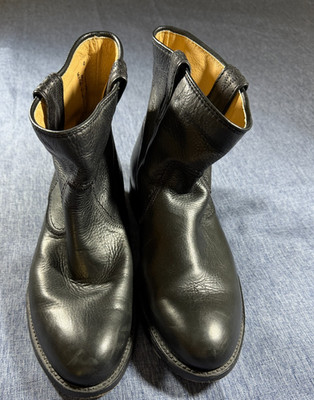 Frye Cara Stitch Low Pull On Boots Black Size 9B Womens See Measurements