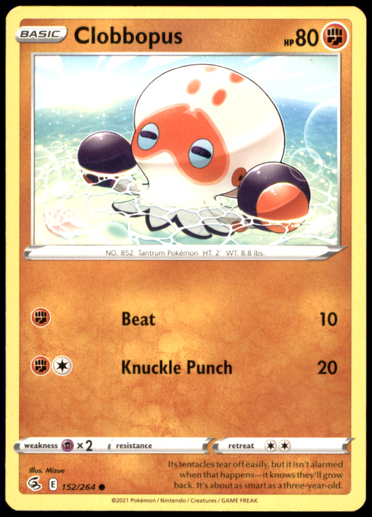 Clobbopus 152/264 SWSH08 SWSH08: Fusion Strike Pokemon Card Regular MP