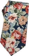 Men's Cotton Floral Neck Tie 2.56'' Printed Skinny Tie 8-1
