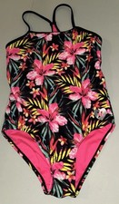 Hurley 7/8 Girls 6-10 Years Old One Piece Multicolor Floral Swimsuit