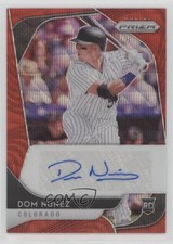 2020 Panini Prizm Rookie Auto Red Wave Prizm 15/75 Dom Nunez #RA-DN Auto 0as9