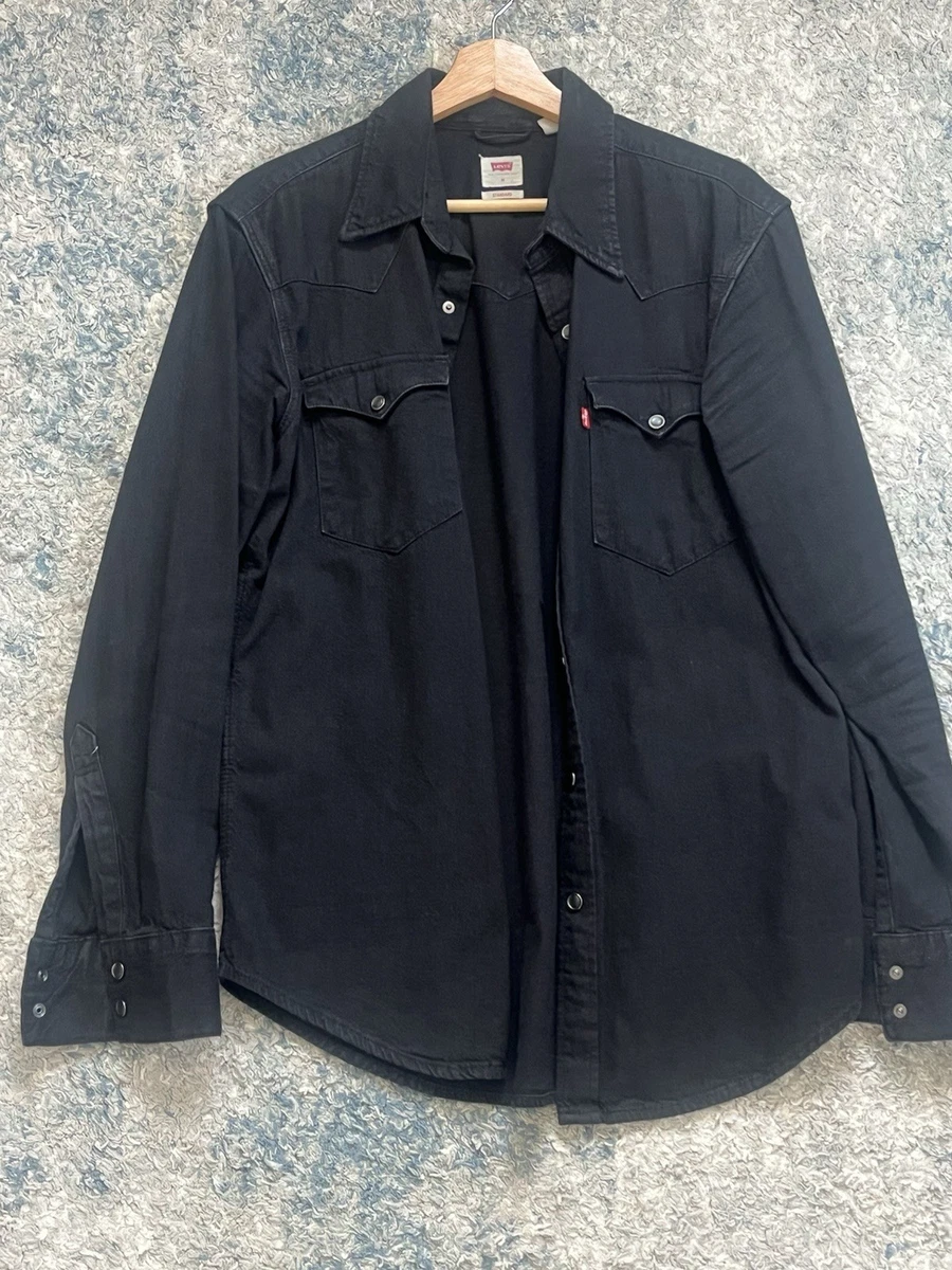 Levi's Black Denim Casual Button-Down Shirts for Men for sale - eBay