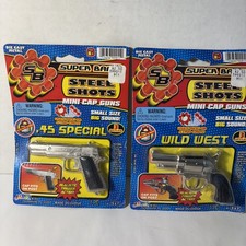Super Bang Die Cast Mini Cap Guns .45 Special And Wild West New Sealed