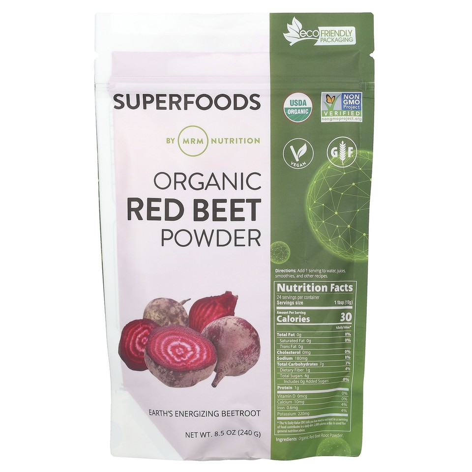 MRM Organic Red Beet Powder 8 5 oz 240 g EcoFriendly, Gluten-Free, Non-GMO,