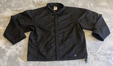 Vintage Adidas Jacket Mens Medium Black Windbreaker Embroidered Button Up Coat