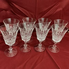8 Vintage W.M. Dalton French Crystal Verity Pattern Goblets NIB
