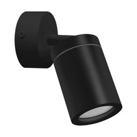 Wandspot Wandlampe IP44 Ø 7 Cm Klein Schwenkbar Metall Glas Schwarz GU10 Innen