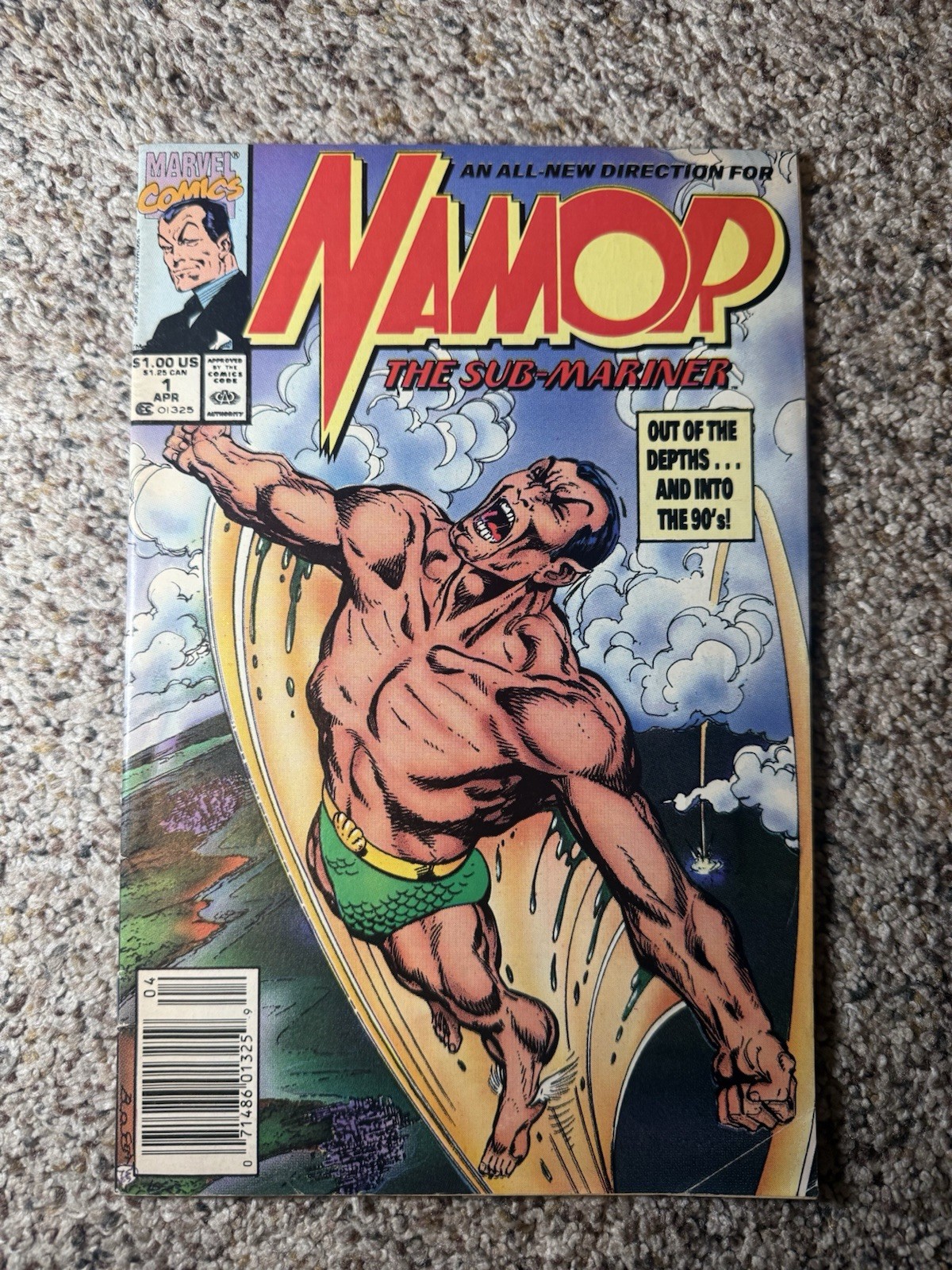 Namor, the Sub-Mariner #1 Newsstand Variant (Marvel Comics April 1990)