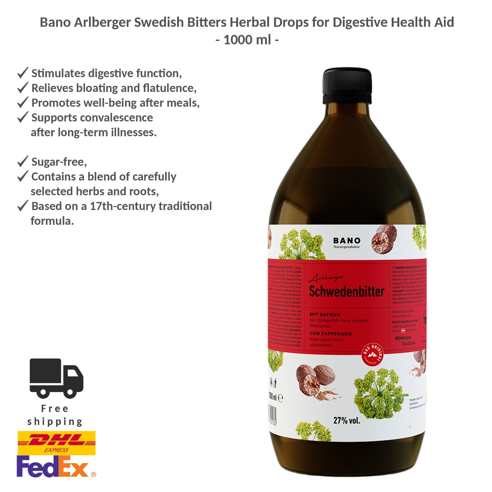 Bano Healthcare Gmbh Schwedenbitter Arlberger Elixier 500 Ml - Image 2