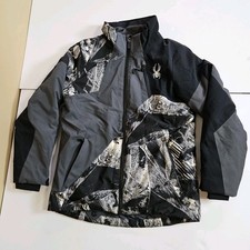 Spyder Boys Size 10 Insulated Ski Jacket Gray Black Camo Winter Coat