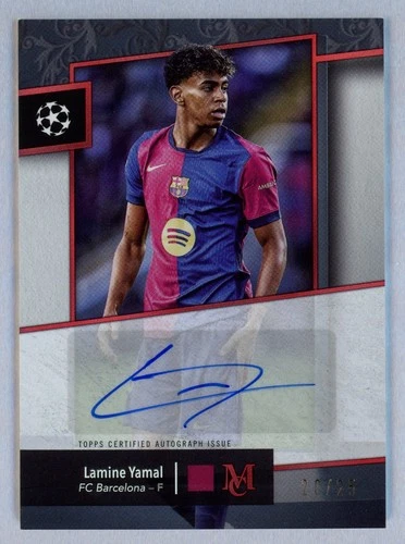 2024-25 Topps Museum UEFA Champions Autograph RED Lamine Yamal /25 Barcelona FC