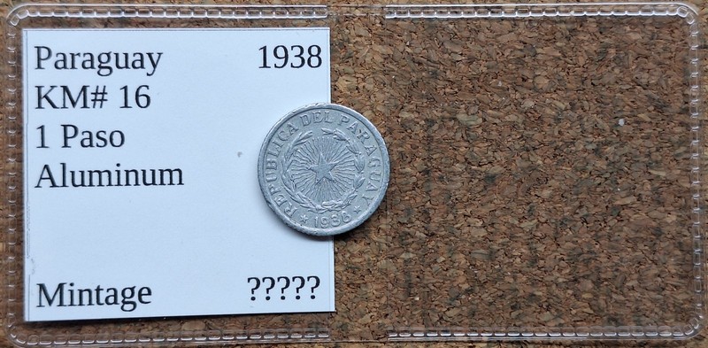 Nice Old Paraguay 1 Peso Coin 1938 Vintage World Foreign !!