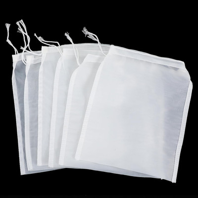 6PCS Nylon Straining Bags Wine Filter Nut Milk Juice Cheese Brewing Bags