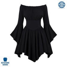 Women Renaissance Pirate Costume Dress Off Shoulder Corset Halloween Gothic
