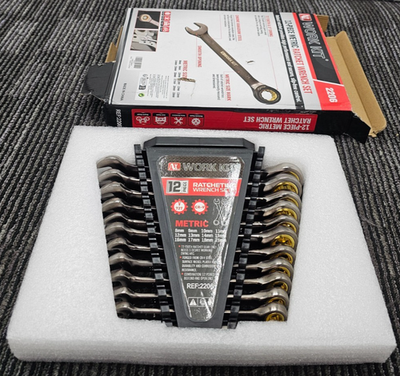 #ad #ad WORK KIT 2206: 12 Piece Metric Ratchet Wrench Tools 5° Swing Arc 72 Tooth $28.22