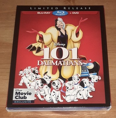 101 Dalmatians (Blu-ray + DVD, 1961) Disney Movie Club Limited with Slipcover