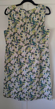 EAST 100% LINEN Fully Lined Floral Print Dress Size 14
