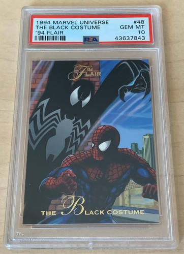 1994 Marvel Universe '94 Flair #48 💎 SPIDER-MAN THE BLACK COSTUME 💎 PSA 10 💎