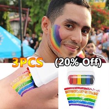 2026 Face Paint Stick Red White Blue and Rainbow Face Painting Stick Body Art